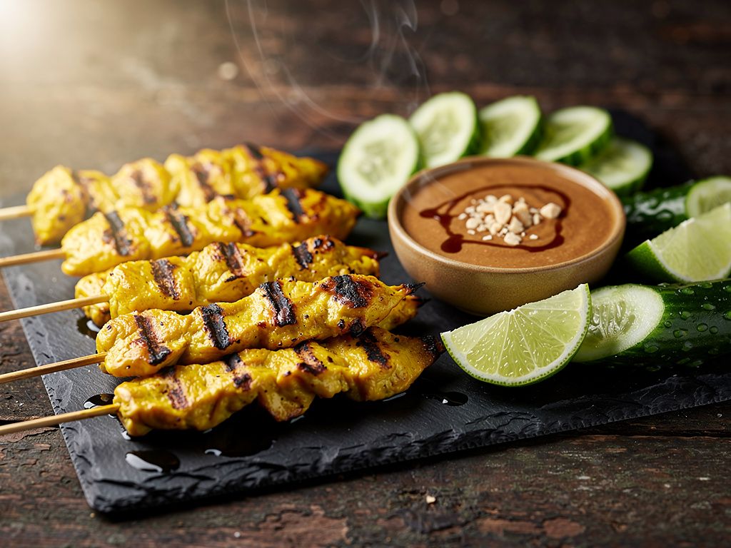 Chicken Satay with Peanut Sauce